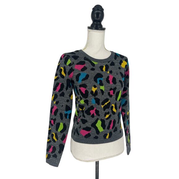 Alice + Olivia Metallic Rhodes Leopard Print Sweater - Picture 8 of 11